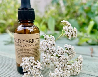Wild Foraged Yarrow Face Serum: Organic Reawakening Facial Oil