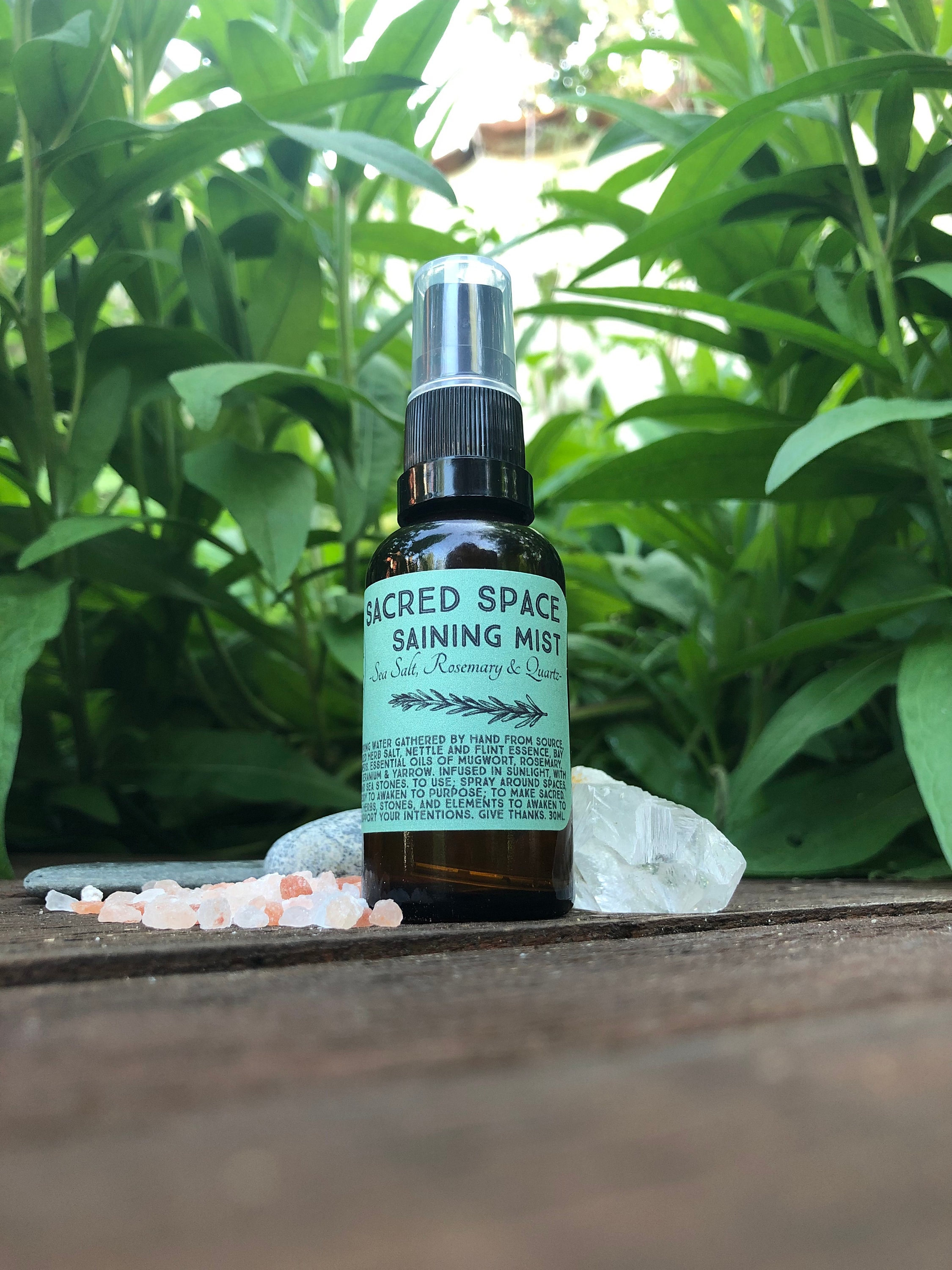 Sacred Space Saining Mist with Sea Salt, Rosemary & Quartz