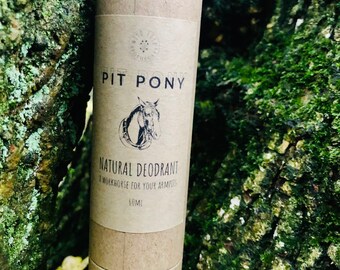 Pit Pony - Organic Natural Deodorant - super effective/allows skin to breathe/totally chemical free/organic ingredients/nourishing