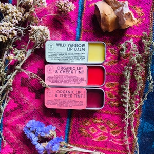 Gift Set - Organic Lip Balm Gift Set - Handmade wild herb infused lip balms with naturally derived colours. Gift set of three.