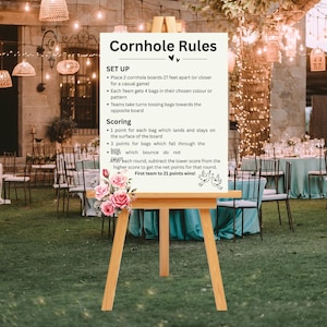 Cornhole rules - printable - digital download - PDF - JPG - Bean Bag Toss - A4 - A3