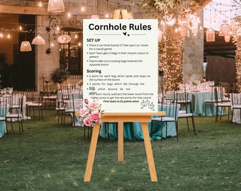 Cornhole rules - printable - digital download - PDF - JPG - Bean Bag Toss - A4 - A3