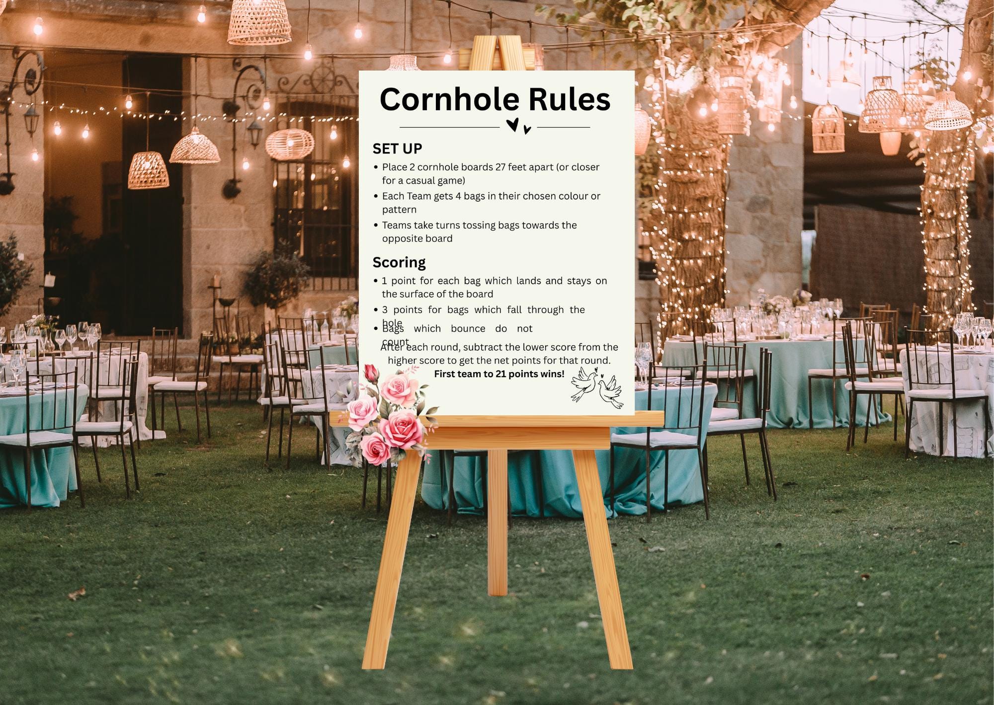 Cornhole Instructions.pdf Cornhole Rules - Printable - Digital Download - PDF - JPG - Bean Bag ...
