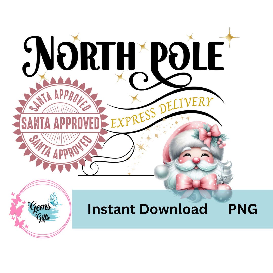 North Pole PNG JPG - Express Delivery - Christmas Crafts - Instant ...