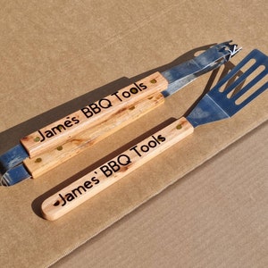 Bbq tool set - personalised or plain - fathers day gift