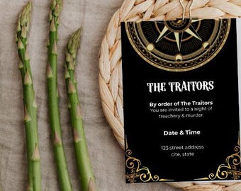 Traitors Party Invitation, Murder Mystery Dinner Invite (Digital Download)