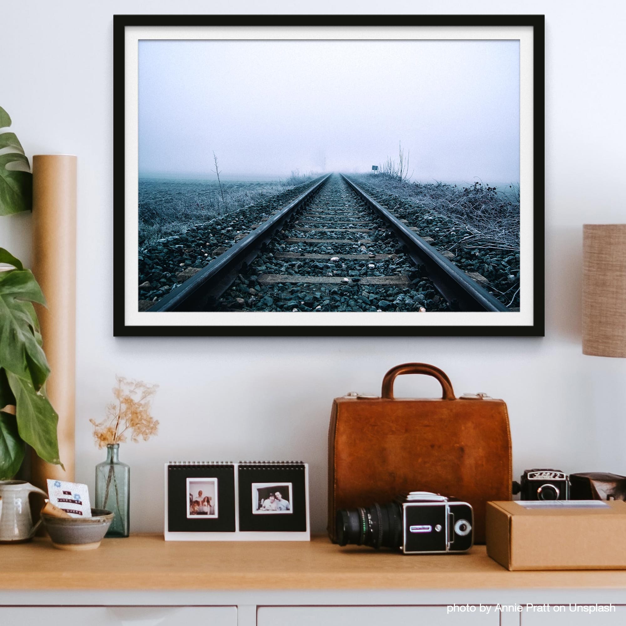 Railway Poster Printable. Railroad Track to Nowhere Wall Art. Winter ...