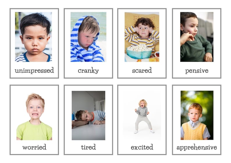 Emotions & Feelings Flashcards for Toddlers PDF Educational - Etsy Canada