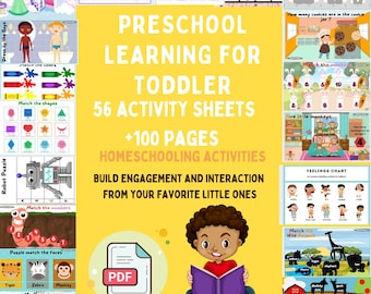 Preschool Learning Binder, Busy Book Printable, Pre k Learning Activities, Busy Book Toddler, baby Toddler Learning Folder, montessori, pdf