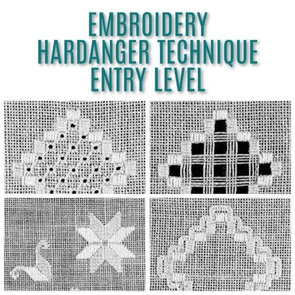 Patrón de bordado - Nivel de entrada de Hardanger - Patrón vintage pdf