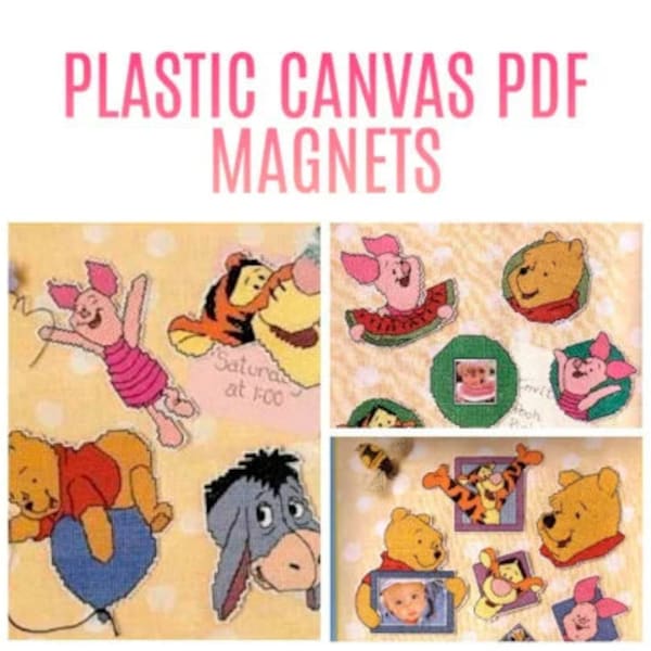 Plastic canvas pattern - Magnets - vintage pattern pdf