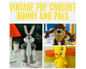 Crochet pattern - Bunny and Pals - Vintage pattern pdf