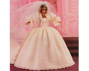 Crochet Vintage Pattern Pdf - Crochet dress for Barbie dolls 11-1 / 2"