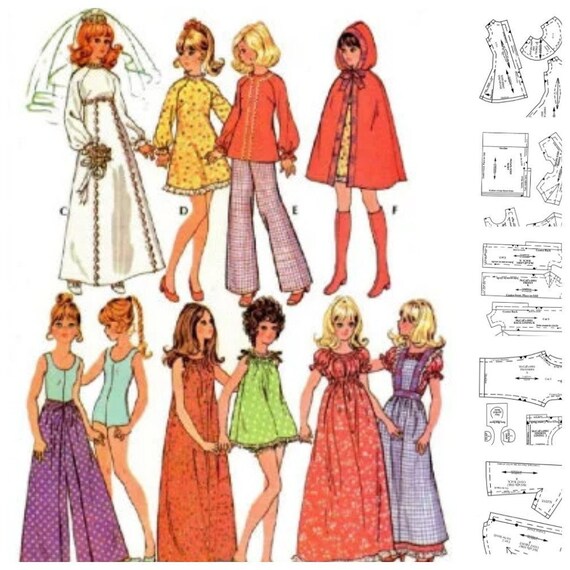 Vintage barbie clothes patterns sales