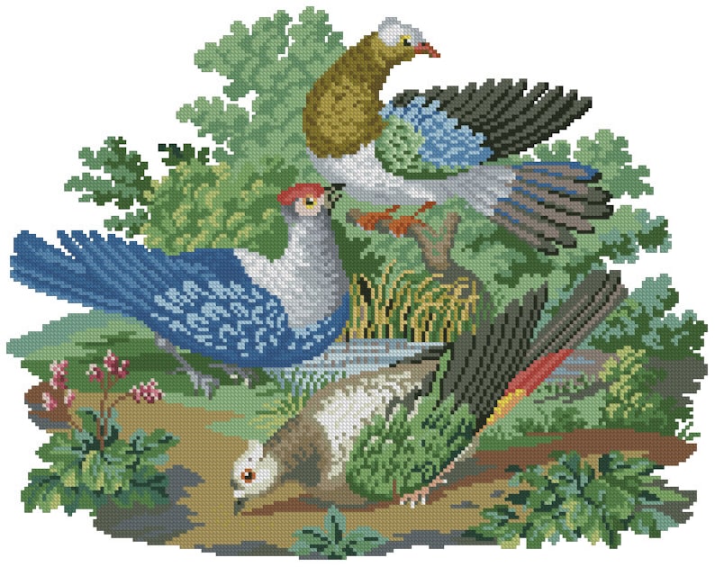 Vintage Cross Stitch Counted PDF Pattern / Antique Berlin Work Etsy