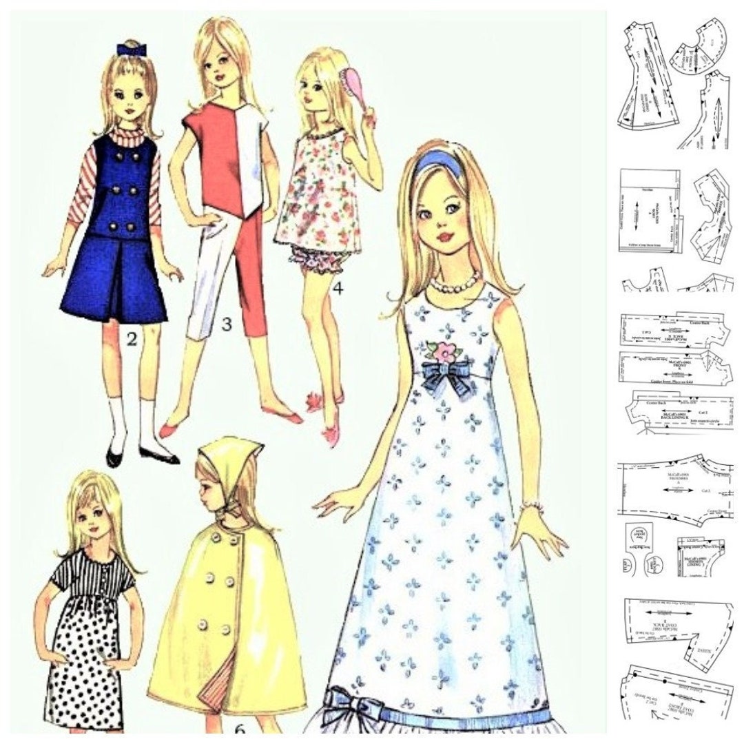 PDF Vintage Skipper Sewing Pattern Wardrobe Clothes for Dolls 9 English ...