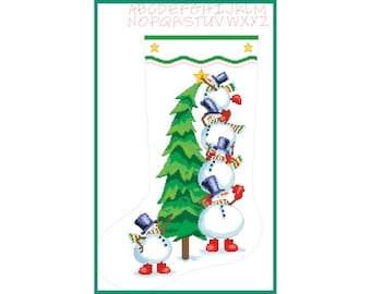 Christmas cross stitch counted pdf / Vintage pattern / Christmas stocking #004 / Digital Cross Stitch Chart