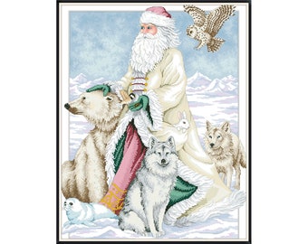Christmas cross stitch counted pdf / Vintage pattern / Christmas Santa #005 / Digital Cross Stitch Chart