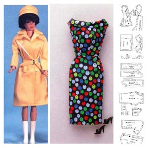PDF Vintage Barbie Sewing Pattern | Wardrobe Clothes for Dolls 11-1/2" | English