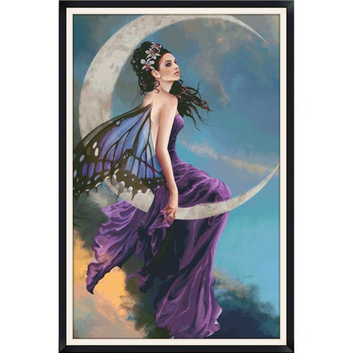 Moon Fairy Full Coverage Cross Stitch Pattern PDF - Etsy