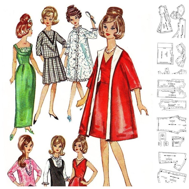 PDF Vintage Barbie Sewing Pattern Wardrobe Clothes for Dolls - Etsy