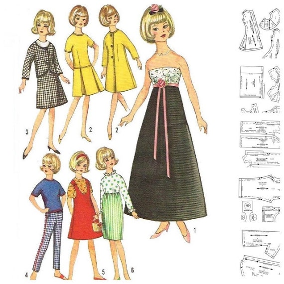 PDF Vintage Dolls Sewing Pattern Wardrobe Clothes for Dolls Etsy