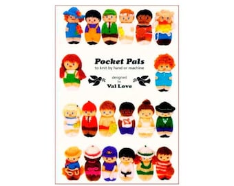 Knitted and machine pattern - Pocket Pals - Vintage pattern pdf