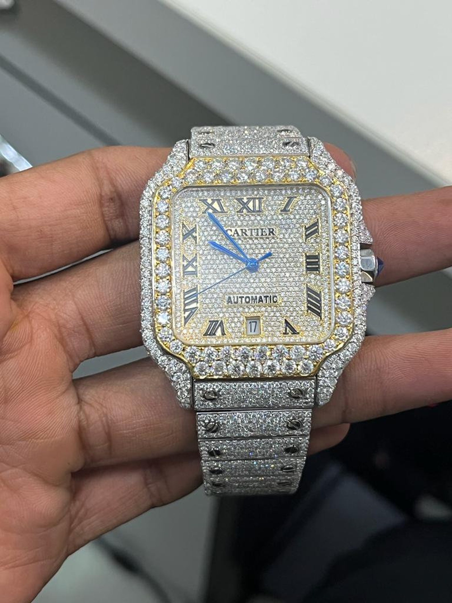Cartier Two Tone Moissanite Watch With Box and Paperwork Etsy