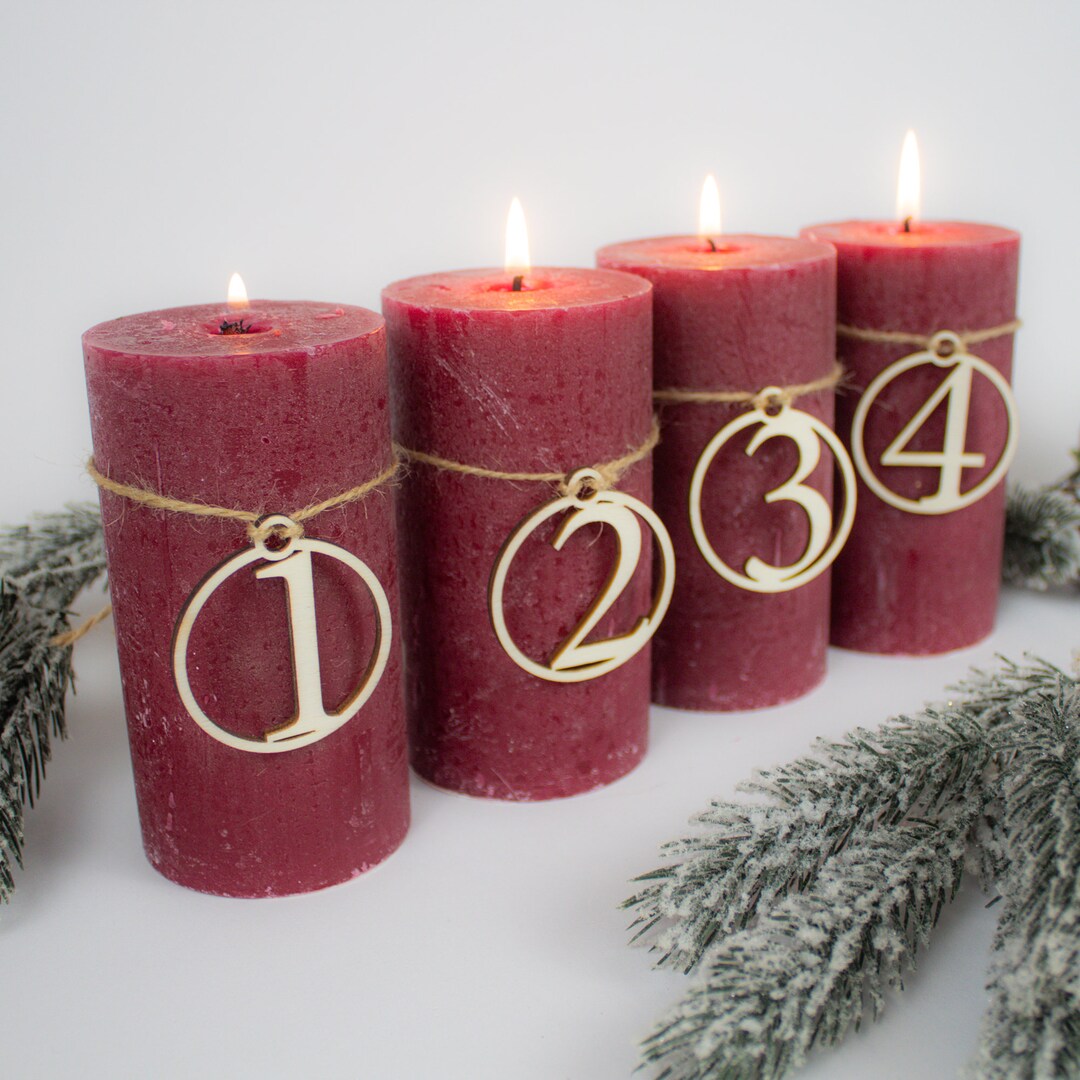 Advent Wreath Numbers Lettering Set of 4 Christmas - Etsy