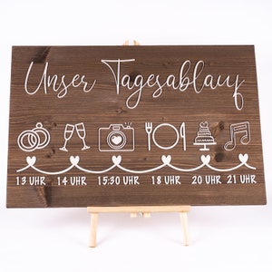 Daily routine wedding personalized with names and wedding date made of wood - wedding ceremony - celebration - bride and groom