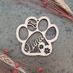 Personalized Paw with Name - Various Colors - Dog Gift - Pet Gift - Pet