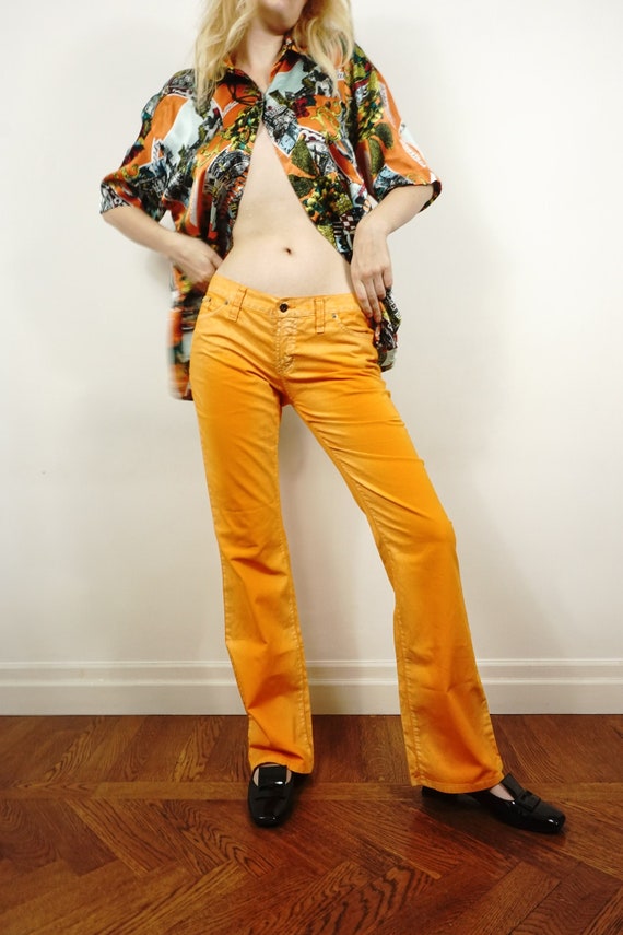 Y2k Dolce & Gabbana Jeans in Bright Orange | DG Wi