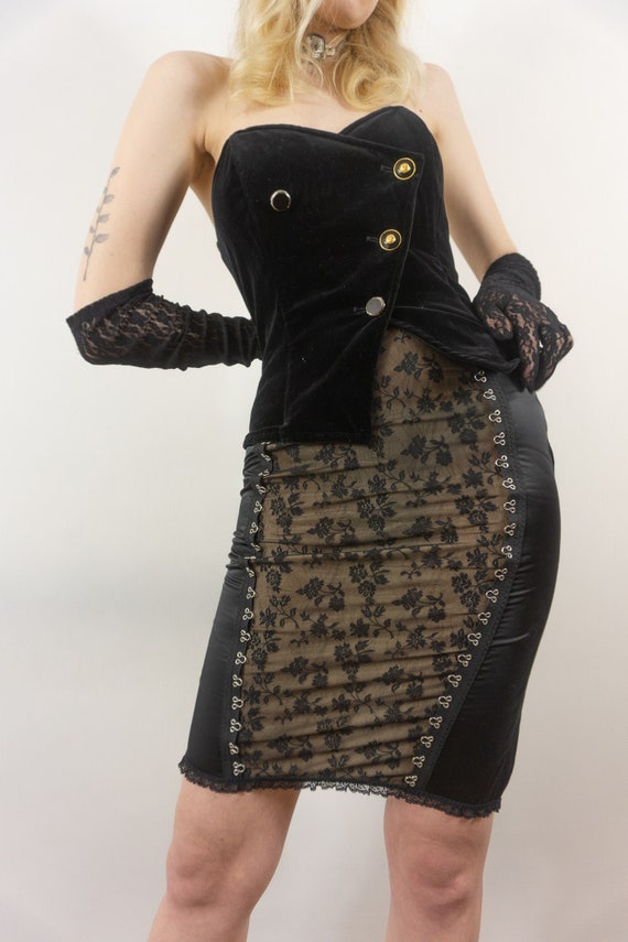Moschino Skirt | 90s Lingerie Inspired Black Penci