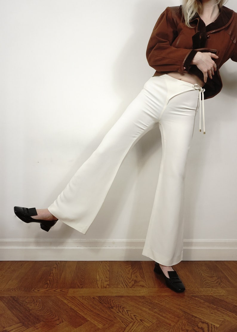 1990s Gucci Pants in White Womens Wide Leg Pants Size Small, S image 2