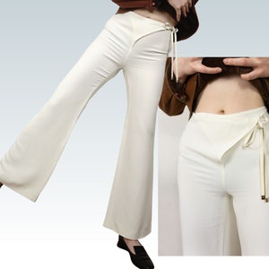 1990s Gucci Pants in White Womens Wide Leg Pants Size Small, S image 1