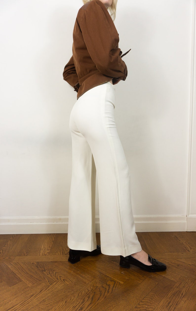 1990s Gucci Pants in White Womens Wide Leg Pants Size Small, S image 5