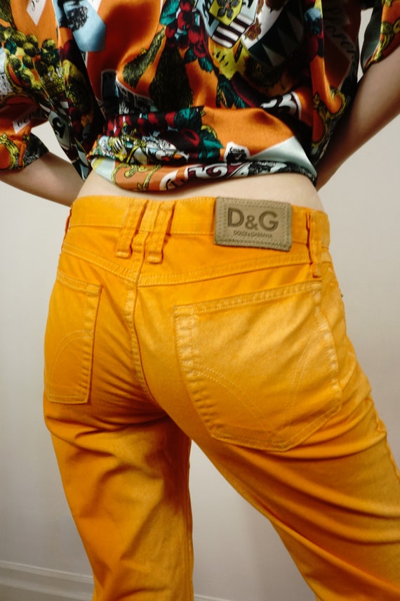 Y2k Dolce & Gabbana Jeans in Bright Orange | DG W… - image 4