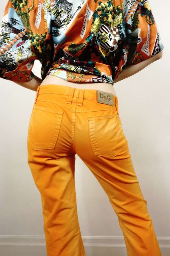 Y2k Dolce & Gabbana Jeans in Bright Orange | DG W… - image 6