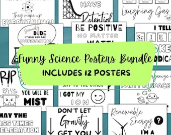 Funny Science Posters| Science Bulletin Board Sign| Science Classroom Decor| Science Humor| Bulletin Board Sign| Instant Download| Printable