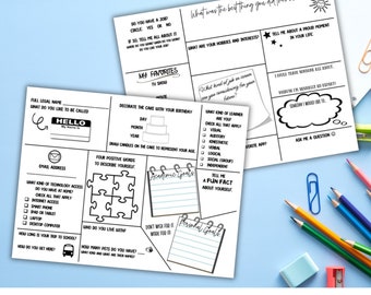 Back To School Student Survey | First Day Of School Activity | Printable | Instant Download