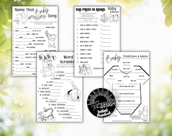 Baby Shower Game Winnie the Pooh Bundle | 3 Game Bundle | Baby Shower Games | Instant Download | Printable