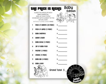 Baby Shower Game Winnie the Pooh The Price Is Right Baby Edition | Baby Shower Game | Instant Download | Printable