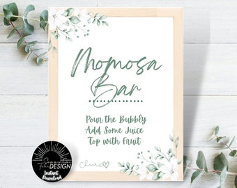 Momosa Bar Sign Baby Shower | Mom-osa Bar Baby Shower Sign | Instant Download | Printable