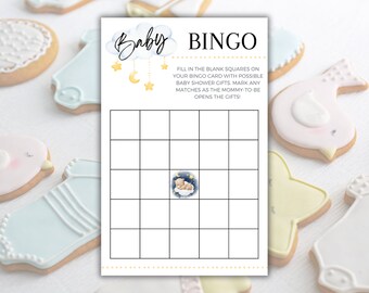 Baby Shower Bingo | Baby Shower Game | I love you to the moon and back| Instant Download | Printable