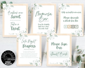 Baby Shower Signs Bundle | Baby Shower Signs | Instant Download | Printable