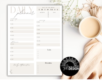 Daily Planner Editable | Simple 2024 Planner | Aesthetic Planner | Instant Download | Editable and Printable Daily Planner | iPad Planner