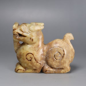 193g Chinese Jade Carved beast , Collection Chinese antique jade statue K162