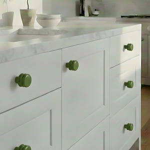 Mid Century Modern Round Honeycomb Door Knobs - Cabinet Hardware Drawer Knobs for Dresser - Handmade Unique Cabinet Knobs - Vintage Knob