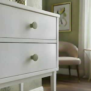 Mid Century Modern Aluminum Cabinet Knob - Round Drawer Pulls for Home Decor - Kitchen Hardware