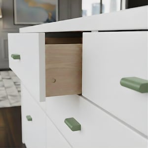 Mid Century Modern Rectangle Drawer Knob - Aluminum Alloy Cabinet Pull - Kitchen Hardware & Cabinet Handle